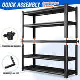AOJUFEO Garage Shelving Heavy Duty 5 Tier Adjustable Metal Storage Shelf Industrial Rack Easy Assembly for Basement, Warehouse, Garage Storage Organization 16" D x 36" W x 72" H AOJUFEO
