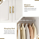 Hlivelood Large Armoire Wardrobe Closet Cabinet with Drawers and LED Lights, Multi-Tier Shelves, Hanging Rod, Large Capacity Storage 3 Door Wardrobe Armoire with Top Cabinet for Bedroom, White Hlivelood