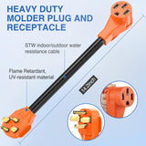 Nilight EV Charger Adapter Cord 30 Amp to 50 Amp 4 Prong Pure Copper New Dryer Outlet to EV Plug Conversion Heavy Duty 10 Gauge Wire 14-30P to 14-50R 30M/50F for Level 2 EV Charging Nilight