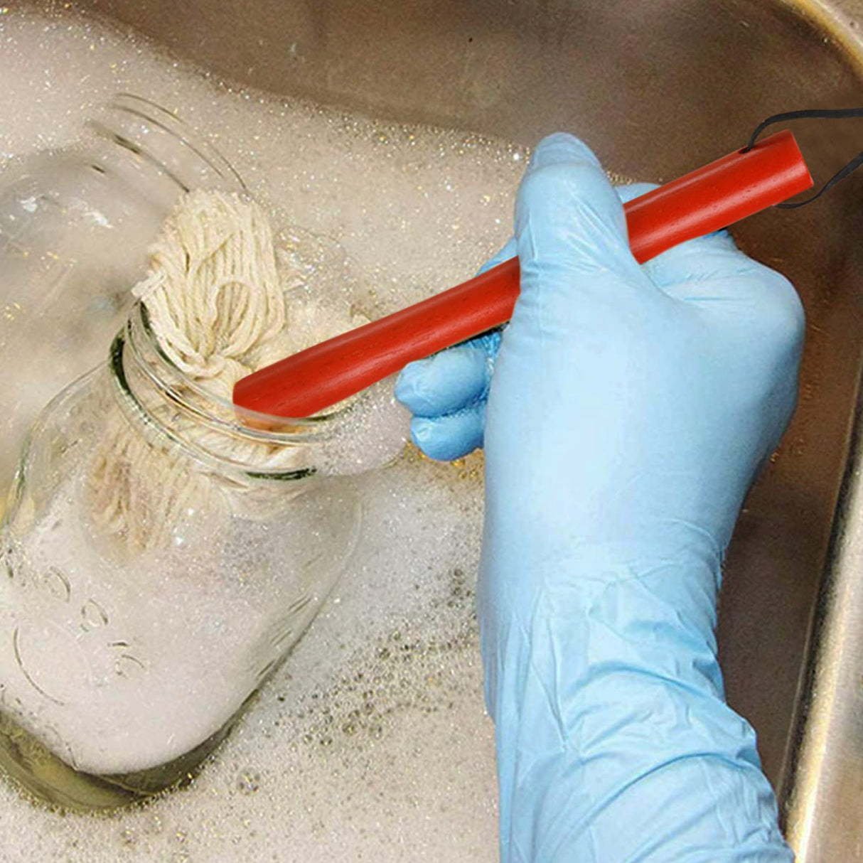 Hedume 6 Pack 12" BBQ Sauce Basting Mops, Roasting or Grilling Basting Mop, Cotton Fiber Head and Hardwood Handle, Grill Basting Mop for Barbeque, Marinade, Smoking Steak or Glazing Hedume