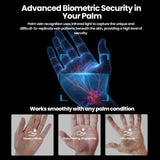 XEGIS SAFE AI Smart Palm Vein Gun Safe - Contactless 0.1s Access & 100% Unlock for Wet, Dirty, Calloused, Peeling Hands & in Darkness, Biometric Handgun Pistol Box for Nightstand, Home & Car, Grey XEGIS SAFE