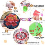 Zythron 8 PCS Diamond Art Coasters,Flowers Diamond Painting Coasters Kits Flower DIY with Holder DIY for Beginners, Adults, Diamond Art Kits for Adults Diamonds Art Crafts Supplies 4x4 in Zythron