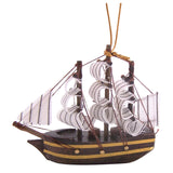 Three-Masted Wooden Ship Christmas Ornament, Holiday Décor, Nautical Tree Decoration, 4 Inches Wowser