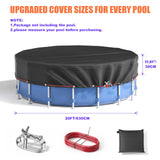 20Ft Round Pool Cover - Covers for Above Ground Pools, Inflatable Pool Cover Protector with Steel Rope, Increase Stability Ground Swimming Pools, Waterproof and Dustproof Swimming Pool Covers Mqsiuve