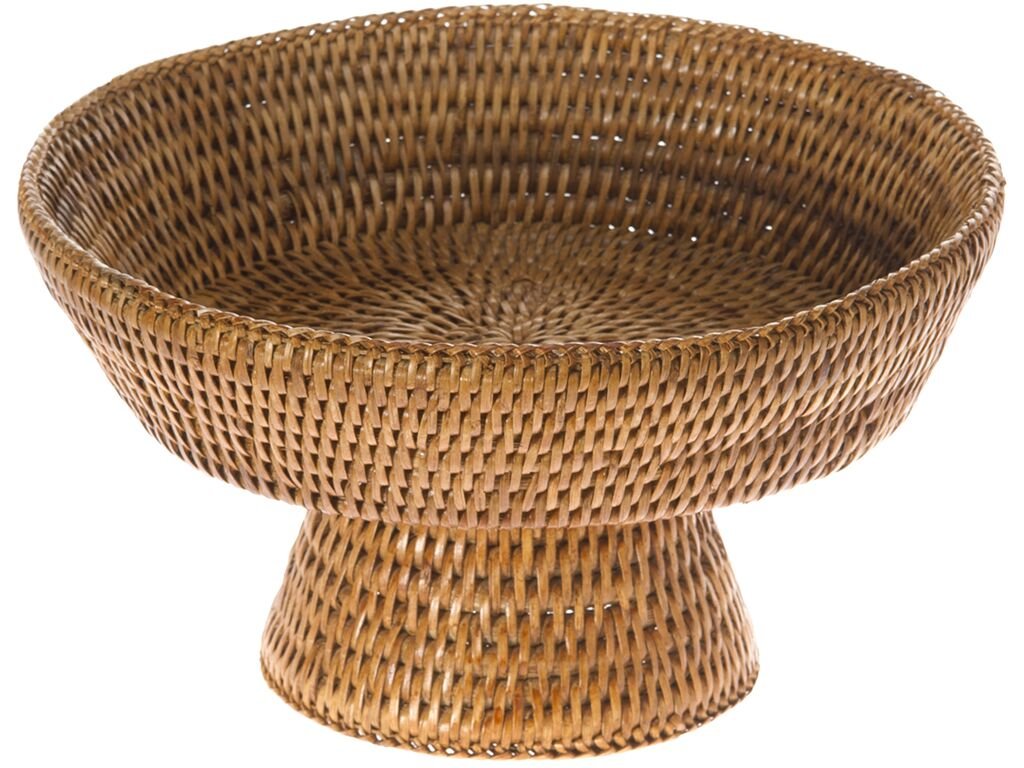 KOUBOO La Jolla Rattan Fruit Bowl, 10.5 inches x 10.5 inches x 6.5 inches, Honey Brown Kouboo