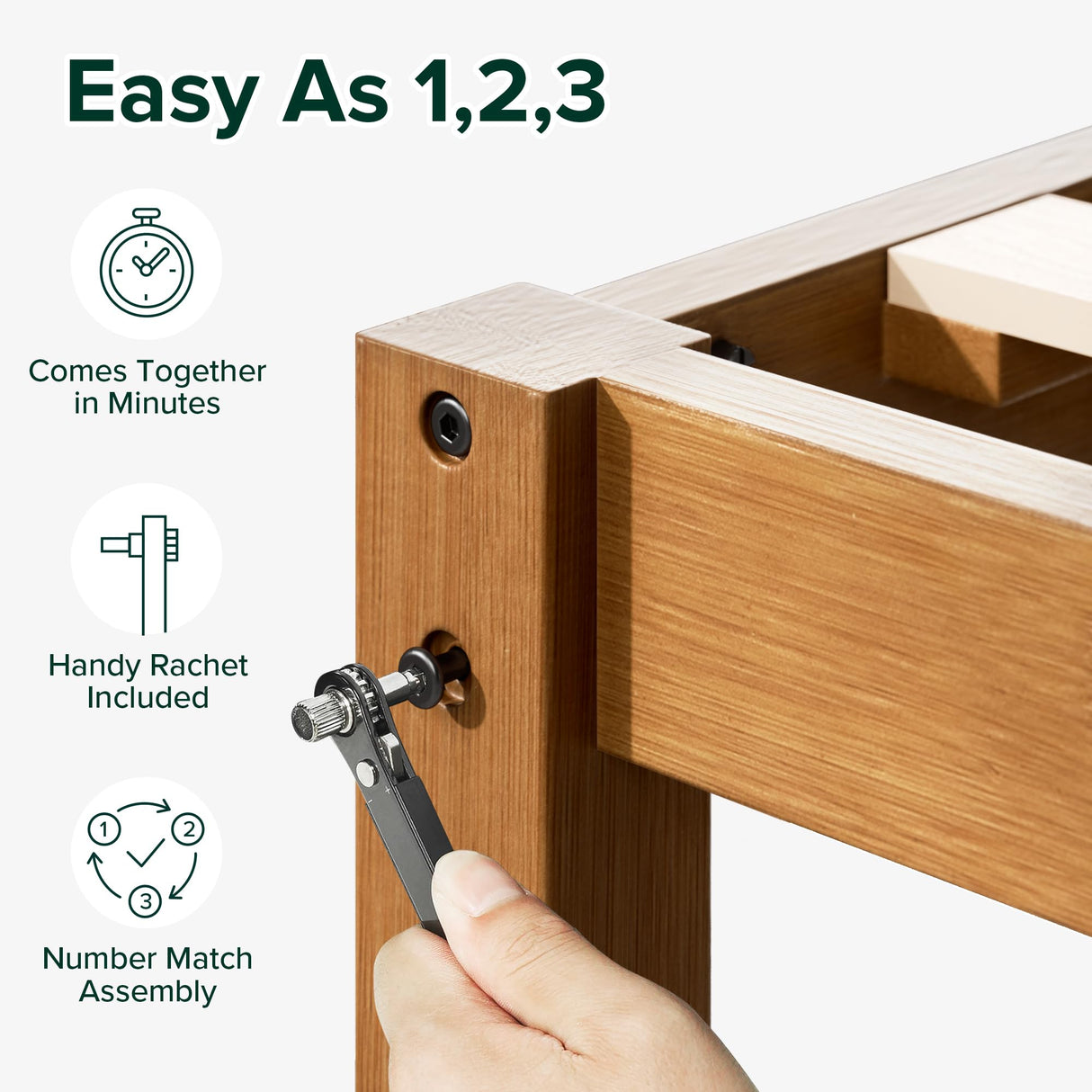 Zinus Leah Bamboo Platform Bed Frame with Slatted Headboard – No Box Spring Required, Easy Assembly, Full Size Zinus