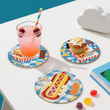 DOTZSO 8 Pcs Delicious Food Diamond Art Coaster Kits with Holder,Diamond Painting Coasters for Adults Beginners,Party Home Decor Abstract,Fun Gifts for Women DOTZSO