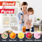 Mueller Multistick 800W 4-in-1 Immersion Blender Handheld, 12 Speed Hand Mixer - Turbo Boost, Heaviest Duty Copper Motor, Titanium Blades Hand Blender, Milk Frother Wand, Whisk, Beaker, Chopper, Grey Mueller