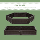 Outsunny 48" x 24" Raised Garden Bed Kit, Divisible Planting Box DIY Garden Elevated Planter for Outdoor & Indoor Backyard, Wood Imitating Grain, Easy Assembly, with 6 Stakes, Brown Outsunny