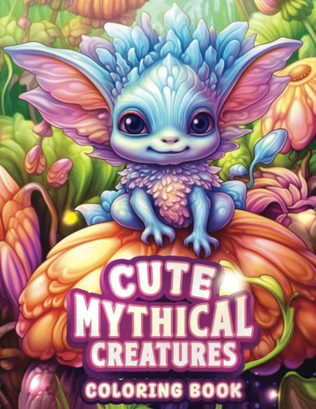 Cute Mythical Creatures Coloring Book: Fantasy Mystical Animals and Beast Coloring for Adult and Kids WoodArtSupply