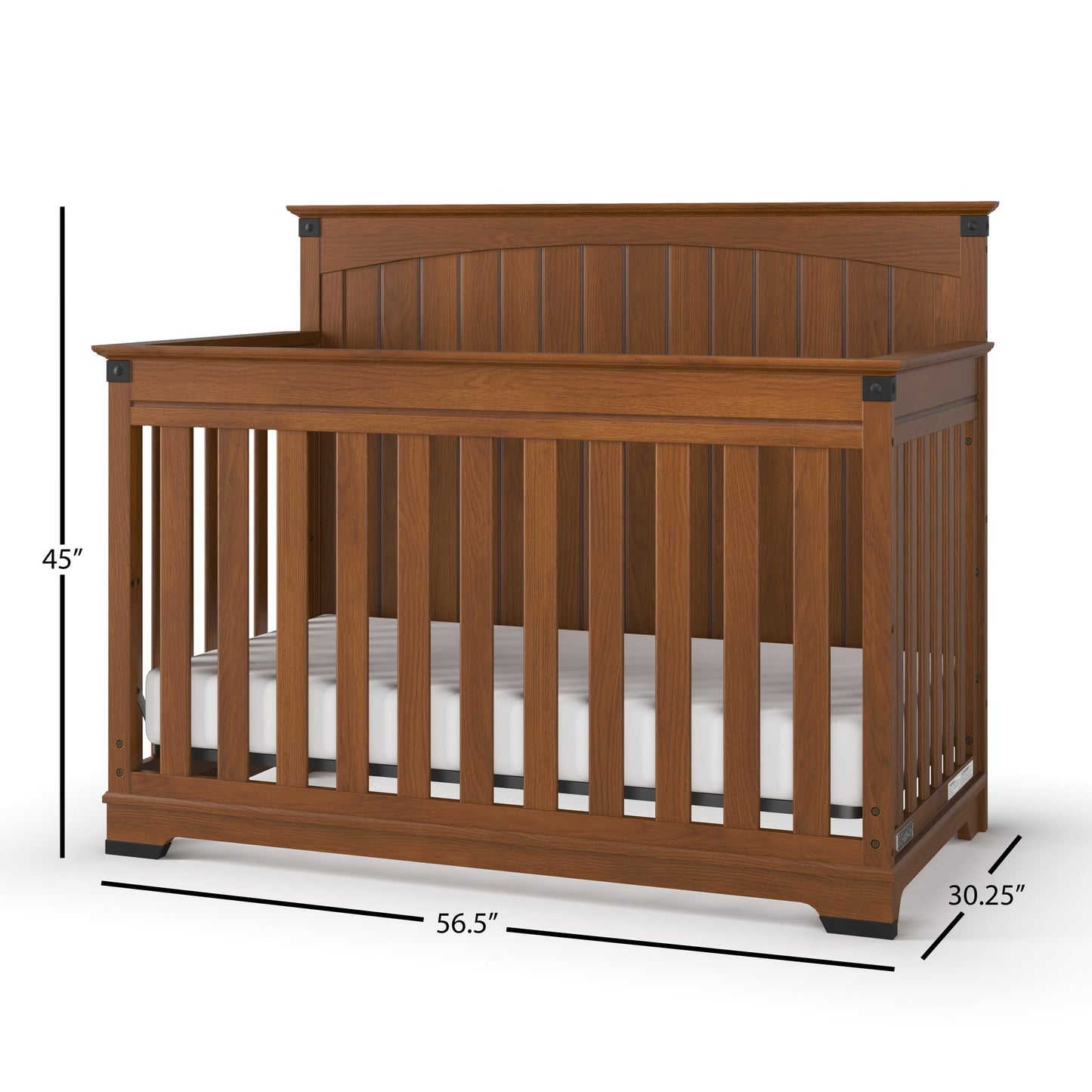 Child Craft Redmond Full Panel 4-in-1 Convertible Crib, Baby Crib Converts to Day Bed, Toddler Bed and Full Size Bed, 3 Adjustable Mattress Positions, Non-Toxic, Baby Safe Finish (Coach Cherr - WoodArtSupply