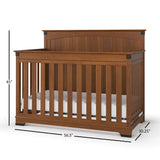 Child Craft Redmond Full Panel 4-in-1 Convertible Crib, Baby Crib Converts to Day Bed, Toddler Bed and Full Size Bed, 3 Adjustable Mattress Positions, Non-Toxic, Baby Safe Finish (Coach Cherry) Child Craft