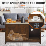 CHARMELEON Cat Litter Box Enclosure,Hidden Litter Box Furniture Cabinet with Scratch Pad & Sensor Light,Wooden Pet House Side End Table for Living Room,Bedroom,31.5" Lx19.69 Wx19.69 H（Rustic Brown） CHARMELEON
