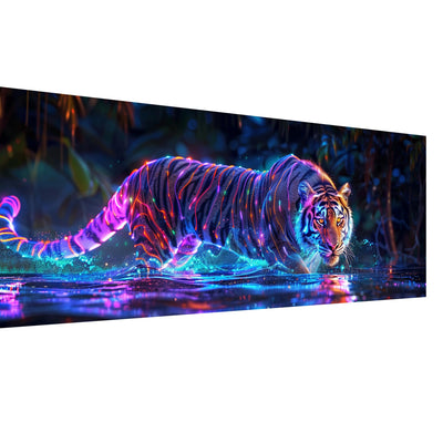 SKRYUIE 5D Large Diamond Painting Kits Tiger - DIY Diamond Art Kits for Adults Animal, Full Round Drill - Crystal Embroidery Cross Stitch - Craft for Wall & Office Decor - 12x30 inch / 30x80 cm C17