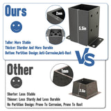 4x4 Post Base 2 Pcs, Heavy Duty Post Anchor with Anti-Corrosive Partition, Inner Size 3.5"x3.5", 13 Gauge Thick Solid Steel, Rust-Proof Powder-Coated Wood Fence Post Brackets for Support Deck, Pergola QZER