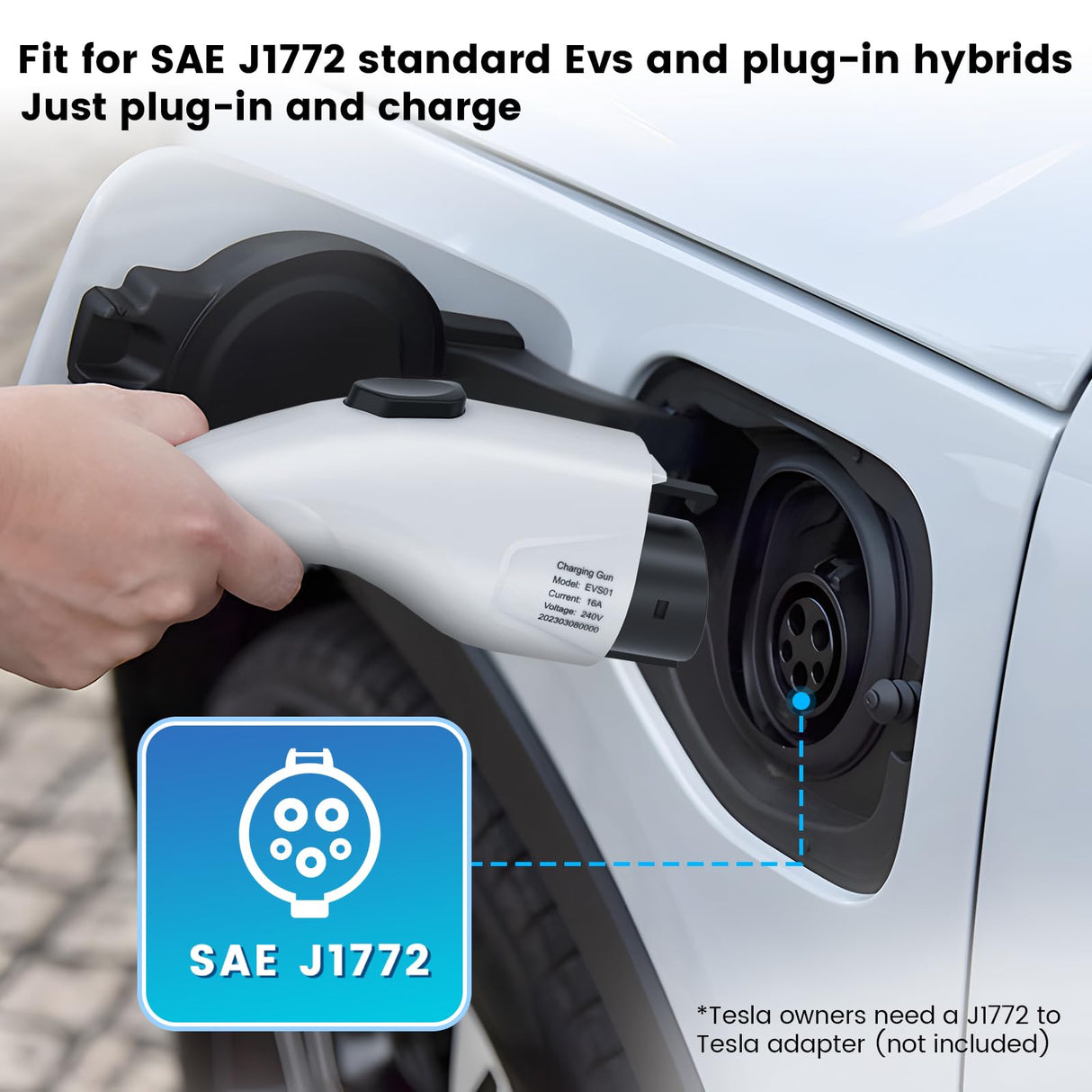 GODIAG Level 1+2 EV Charger - ETL Certified (Adjust 16A,110V-240V) with 20ft Cable, Portable EV Charger with NEMA 6-20 & NEMA 5-15 Plug for J1772 EVs and PHEVs GODIAG