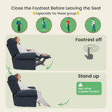 Welzona Updated Power Recliner Chair for Adults, Adjustable Electric Chair Power Reclining Sofa, USB Port, Ultra-Comfy Teddy Fleece Recliner for Living Room, Tool-Free Assembly Single Sofa, Blue Gray Welzona