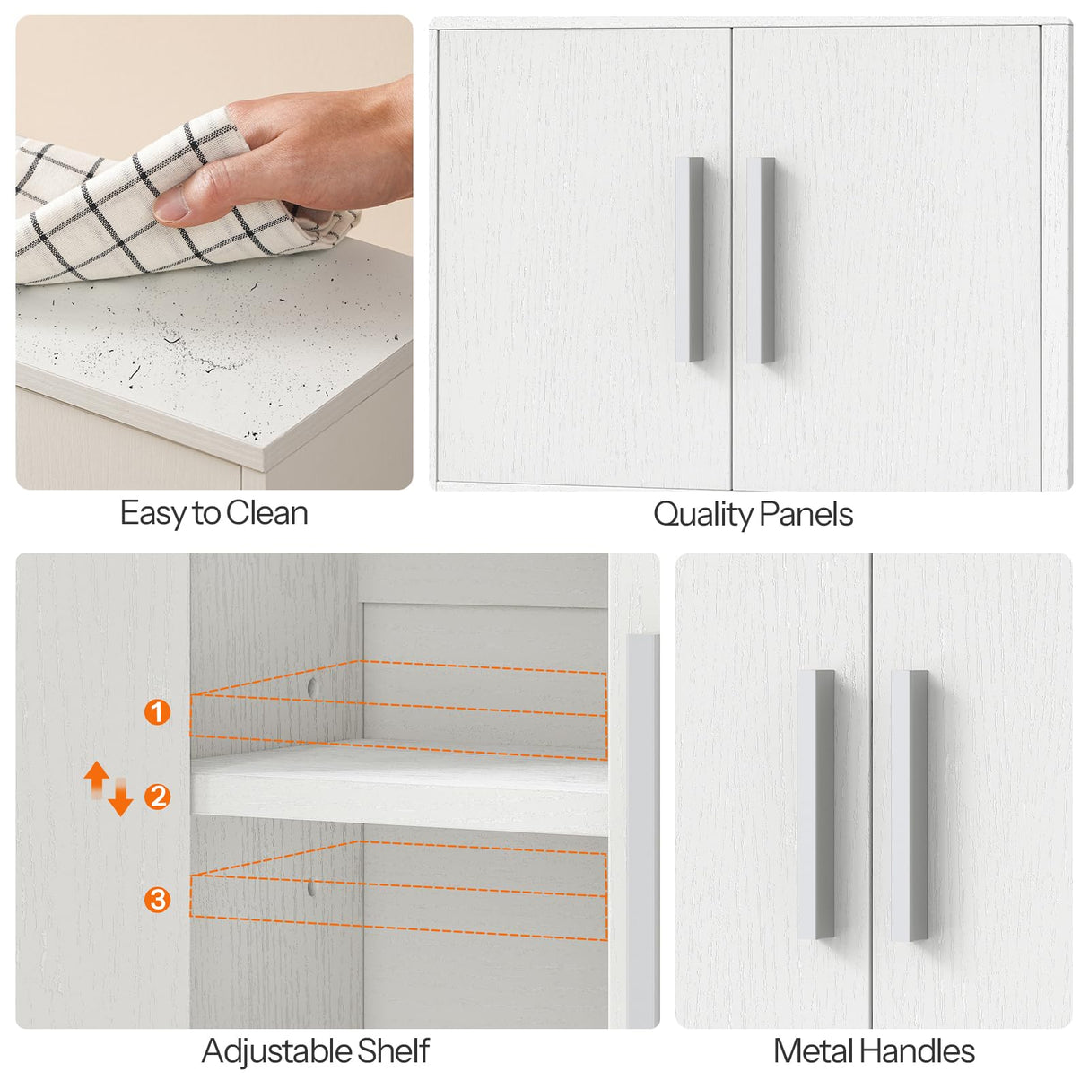 HOOBRO Bathroom Wall Cabinet, Medicine Cabinet, 15 x 7.1 x 16.1Inches, Adjustable Shelf, Over The Toilet Wall Storage Cabinet, for Bathroom, Bedroom, White HOOBRO