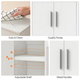 HOOBRO Bathroom Wall Cabinet, Medicine Cabinet, 15 x 7.1 x 16.1Inches, Adjustable Shelf, Over The Toilet Wall Storage Cabinet, for Bathroom, Bedroom, White HOOBRO