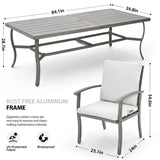 HAPPATIO Aluminum 9 Piece Patio Dining Set - Aluminum Outdoor Dining Set for 8, Patio Dining Table and Chairs Set, Patio Furniture with Table and Chairs (Gray) HAPPATIO