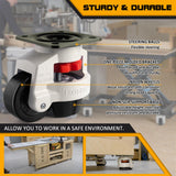 Leveling Casters Retractable Heavy Duty of 440 Lbs Set of 4,Height Adjustable Machine Leveling Feet Plate Castors for Workbench, Heavy Furniture,Machine Equipment(1.5 INCH) QIDSJCCBD