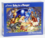 Vermont Christmas Company Baby in a Manger Jigsaw Puzzle 100 Piece, Large Pieces Perfect for Kids and Seniors Vermont Christmas Company