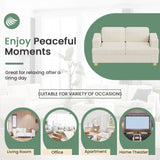 2 Pieces Corduroy Couch Set for Living Room, 5 Seats Cloud Sofa, Deep Seat Floor Couch for Bedroom, Futon Modern Sofa Bed, White Corduroy YOUDENOVA