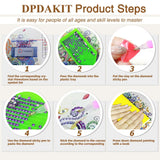 DPDAKIT Rose Diamond Painting Kits, Love 5D Special Shape Diamond Art Kits for Adults, Crystal Rhinestones Art Craft for Beginners DIY Home Wall Decor Gift, 12 × 12 Inches DPDAKIT