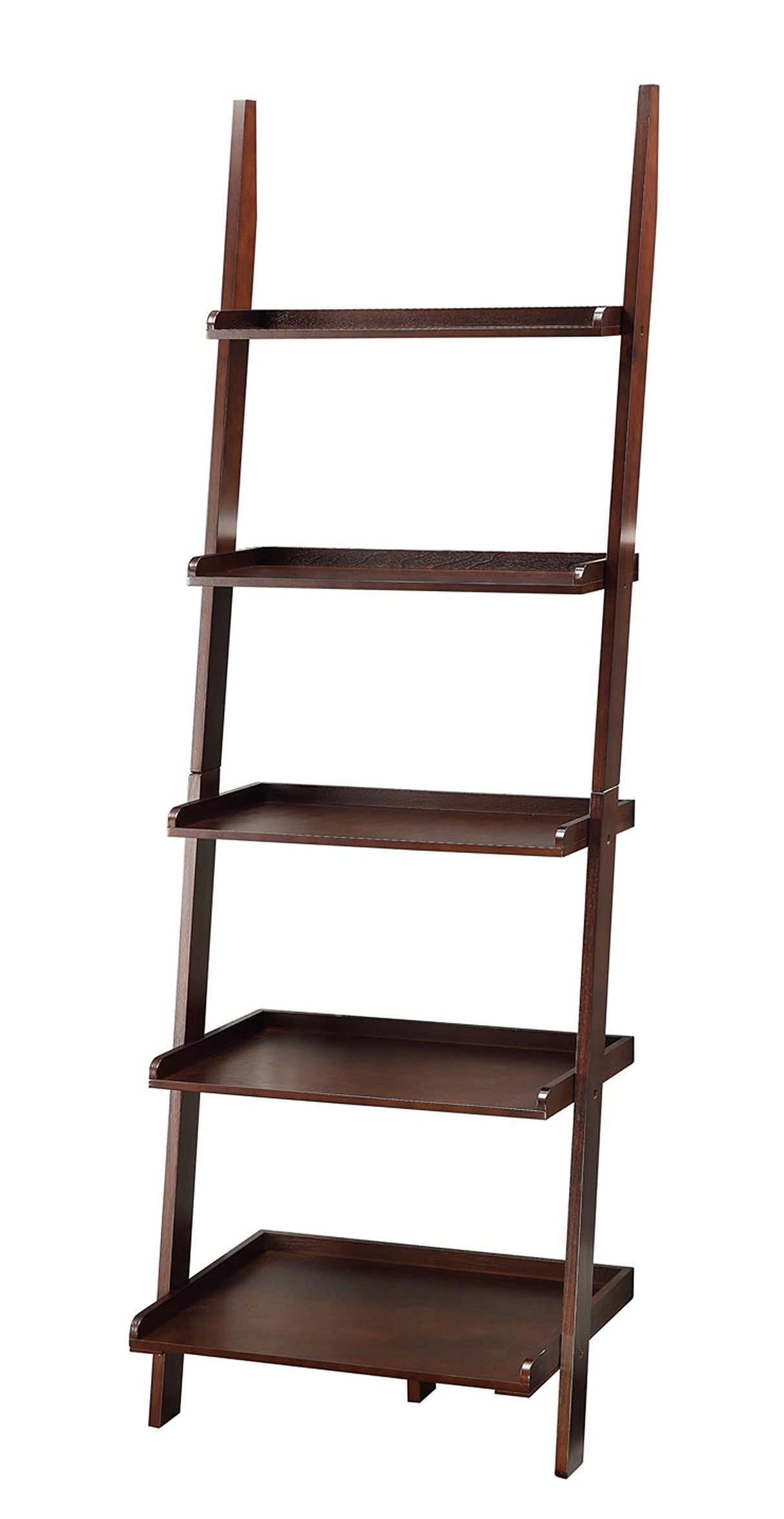 Convenience Concepts 5 shelves, American Heritage Bookshelf Ladder, Espresso, 72.75" x 25" Convenience Concepts