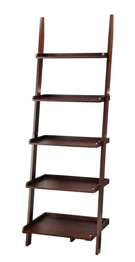 Convenience Concepts 5 shelves, American Heritage Bookshelf Ladder, Espresso, 72.75" x 25" Convenience Concepts