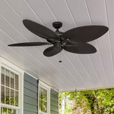 Honeywell Ceiling Fans Palm Island, 52 Inch Tropical Indoor Outdoor Ceiling Fan with No Light, Pull Chain, Three Mounting Options, 5 Palm Leaf Blades, Wet-Rated - 50207-01 (Bronze) Honeywell Ceiling Fans