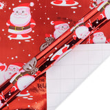 RUSPEPA Christmas Wrapping paper-Red and White Paper with a metallic foil shine-Christmas Elements Collection-4 Roll-30Inch X 10Feet Per Roll RUSPEPA