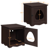 Yaheetech Cat Litter Box Enclosure, Litter Box Furniture Hidden with Towel Bar, Wooden Cat Washroom, Dog Proof Cat Litter Box Cabinet, Indoor Cat House, Side End Table, Espresso Yaheetech