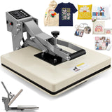 Whubefy Heat Press 15x15 Slide Out, Clamshell Heat Press Machine for T-Shirts, Bags, Mouse Pads & More, Dual-Tube Fast Heating, Digital Industrial Sublimation Printer for Heat Transfer (Noble Gold) Whubefy