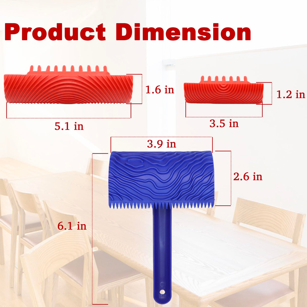 LUTQ 3 Pack Wood Grain Tool -Natural Woodgrain Maker for Decorative Painting Premium Wood Graining Tool Set Enhance Your DIY Projects with Wood Grain Patterns LUTQ
