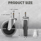 Besitu 4 Inches Stem Caster Wheels, 7/16-Inch Stem Diameter Swivel Casters Set of 4 Heavy Duty TPR Replacement Wheels for Utility Cart Rubbermaid Mop Bucket Shop Vac Weber Grills Besitu