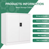 Letaya Metal Storage Cabinets with Lock Door,2 Adjustable Shelves Organizer Steel Storage Cabinets for Home,Office,Warehouse,Garage,Employee Lockers(White) Letaya