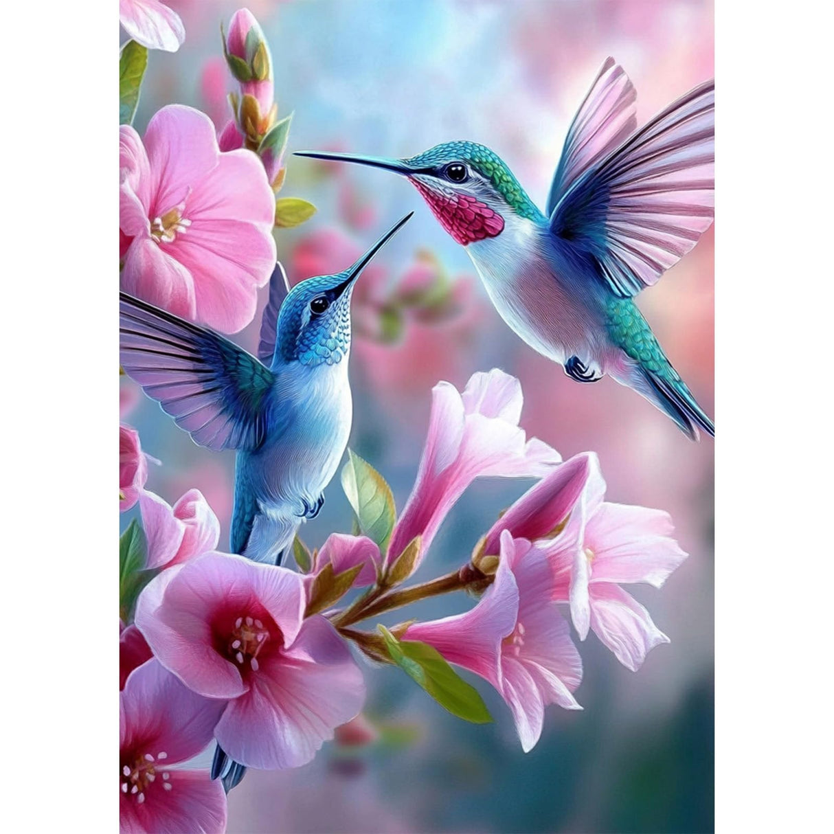 MEIYUDA 5D Hummingbirds Diamond Painting Kits for Adults, DIY Birds and Flowers Full Drill Diamond Art for Adults Beginners, Crafts Kits for Home Wall Decor Present 12×16inch MEIYUDA