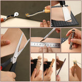 QMNNMA 102PCS Leather Working Tools Leather Tool Kit with Custom Storage Bag, Leather Carving Tools Leather Working Kit for Sewing Carving Cutting Punching Stamping QMNNMA