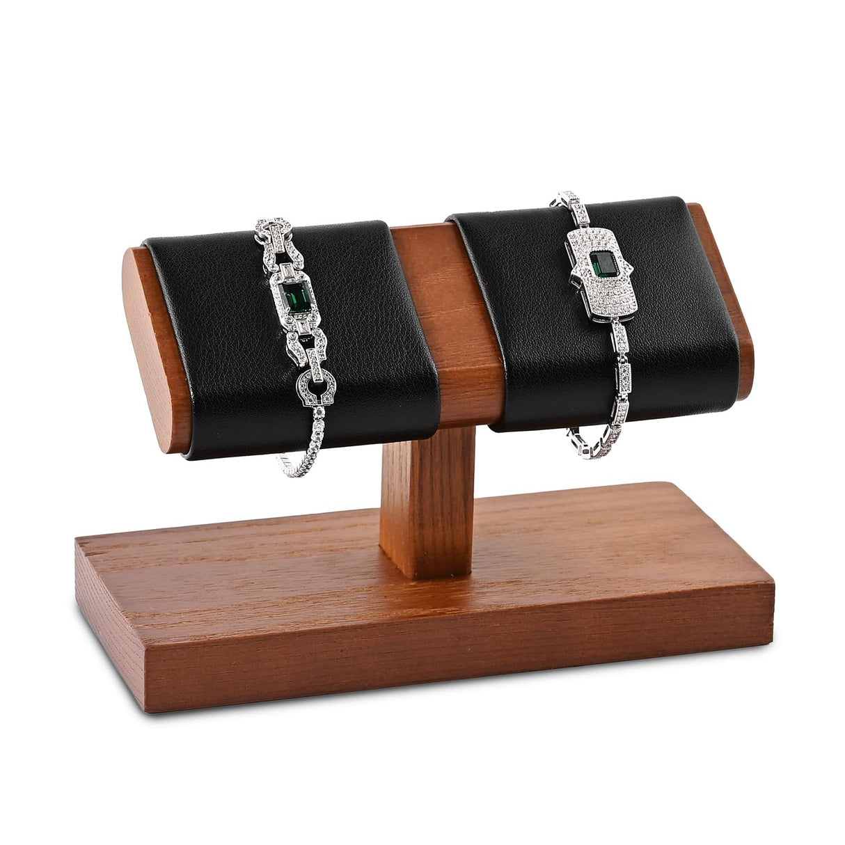 Oirlv Solid Wood Double Watch Display Stand Watch Bracelet Organizer（Black） Oirlv