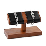 Oirlv Solid Wood Double Watch Display Stand Watch Bracelet Organizer（Black） Oirlv