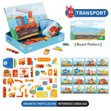 Toi Kids Magnet Toys Magnetic Jigsaw Puzzle Boxes with Game Board for Kids Ages 3-8, Preschool Tabletop Toy for Toddlers, Portable Travel Game, Vehicle Toi