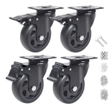 4 Inch Caster Wheels 2000lbs,Casters Set of 4,Heavy Duty Plate Casters with Double Ball Bearings,YAEMIKY Premium Polyurethane Swivel Caster Wheels for Cart,Furniture,Workbench（16pcs Screws Included) YAEMIKY