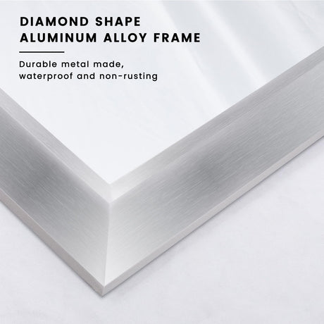 Amorho 50x36 Inch Bathroom Mirror Silver, Thick Metal Framed Wall Mirrors for Over Sink, Brushed Nickel Mirror Perfect for Bedroom, Living Room, Entryway, Rectangle (Horizontal/Vertical). Amorho