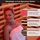 MEISSALIVVE Full Spectrum Sauna for Home,2~3 Person Indoor Infrared Sauna Room with 10 Minutes Warm-up Heate,Canadian Hemlock Wood Home Infrared Sauna with Bluetooth. and Tempered Glass MEISSALIVVE