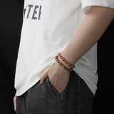 MILAKOO 5 Pcs Wood Prayer Bead Bracelet Mala Beaded Bracelets for Men Women 8mm MILAKOO