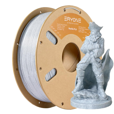 ERYONE Marble PLA Filament 3D Printer Filament 1.75mm +/- 0.03mm Fits for Most FDM 3D Printers, 1KG Cardboard Spool(2.2LBS), Marble ERYONE