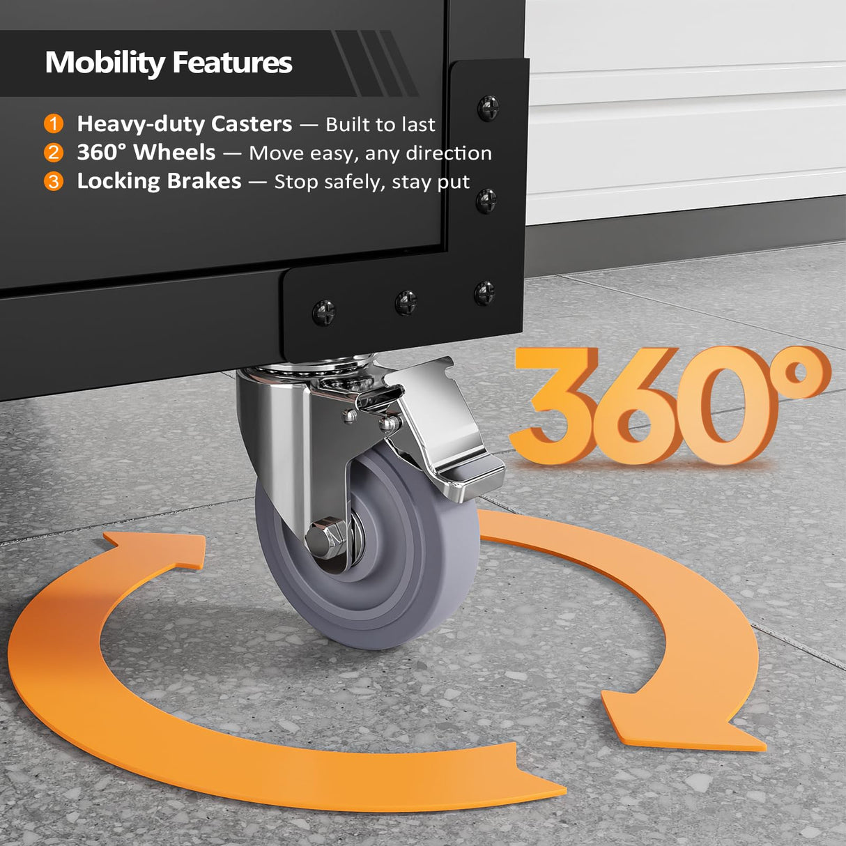 VINGLI Large Garage Storage Cabinet with 4 Doors, Upgraded Height & Wide & Deep, 43''W x 23''D x 75''H, Oversized Metal Storage Cabinet with Pegboards Wheels Locks and Adjustable Shelves (Black) VINGLI