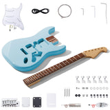 Leo Jaymz DIY ST Style Electric Guitar Kits,Spray-painted Mahogany Body,Laurel Wood Fingerboard and Maple Neck, including all Components (ST-Sonic Blue) Leo Jaymz