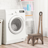 Heavy Duty Wooden Step Stool with Handle, Besuerte Vintage Step Stool with 32.75" Tall Handle for Bathroom, Kitchen, No Need to Bend Your Back to Pick Up Single Step Stool (Walnut) Besuerte